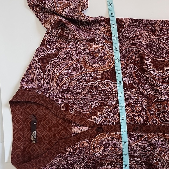 Prana Button Down Long Sleeve Paisley Print Top/ size S - Picture 8 of 13
